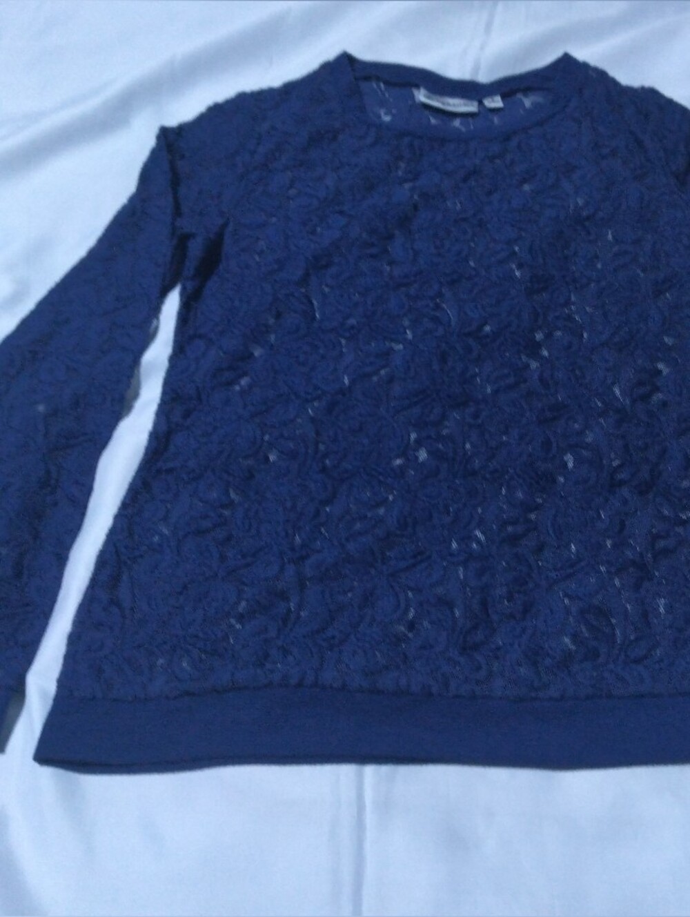 🖤4/$10 Versona Navy Lace-Front Long Sleeve Sweatshirt